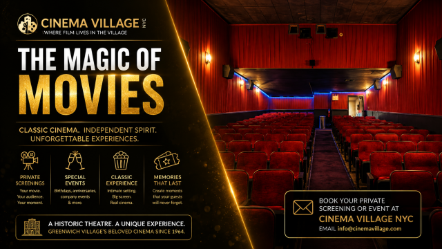 BOOK your Private Screening - Event at CINEMA VILLAGE NYC!